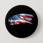 Patriottische penseelstreek Amerikaanse vlag Ronde Button 7,6 Cm (Voorkant)