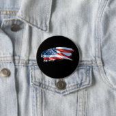Patriottische penseelstreek Amerikaanse vlag Ronde Button 7,6 Cm (In situ)