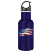 Patriottische penseelstreek Amerikaanse vlag Waterfles (Voorkant)