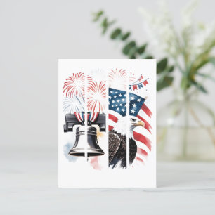 Patriottische penseelstreek – Vuurwerk, Vlag, Adel Briefkaart