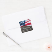 Patriottische pensionering Amerikaanse vlag Vierkante Sticker (Envelop)