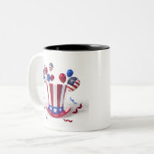Patriottische Perk: Amerikaanse Onafhankelijkheids Tweekleurige Koffiemok (Voorkant links)