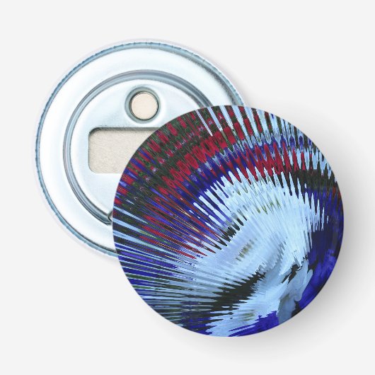 Patriottische Petunia Blow Out-Round Bottle Open Button Flesopener (Voorkant)