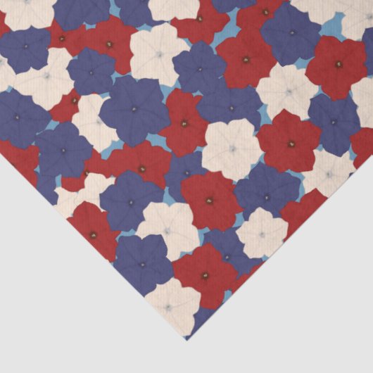 Patriottische Petunia's Tissuepapier (Detail)