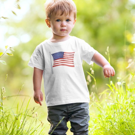 Patriottische peuter rood wit en blauw trendy vlag kinder shirts