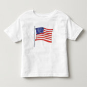 Patriottische peuter rood wit en blauw trendy vlag kinder shirts (Voorkant)
