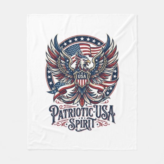 Patriottische Phoenix Hybride Patriottisch Dier Hy Fleece Deken (Voorkant)