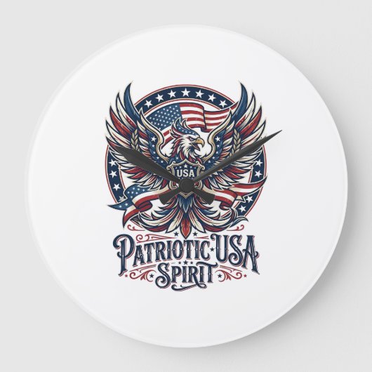 Patriottische Phoenix Hybride Patriottisch Dier Hy Grote Klok (Voorkant)