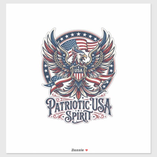Patriottische Phoenix Hybride Patriottische Dier H Sticker (Vel)