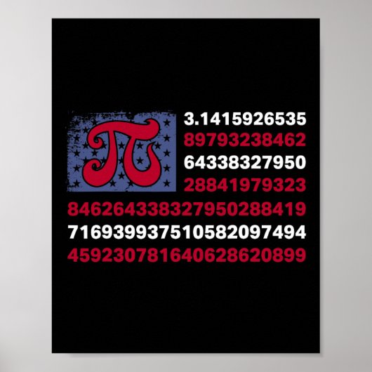 Patriottische pi dag Amerikaanse vlag Wiskunde doc Poster (Voorkant)
