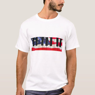 Patriottische pianotoetsen t-shirt