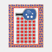 Patriottische Pickleball Rood Wit Blauw Amerikaans Fleece Deken (Voorkant)
