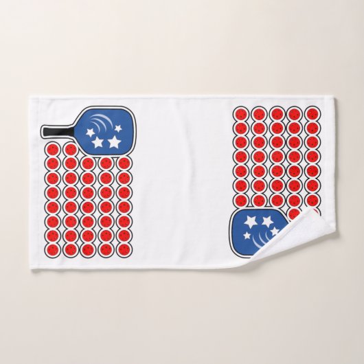 Patriottische Pickleball Rood Wit Blauw Amerikaans Handdoek (Handdoek)