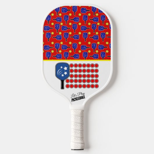 Patriottische Pickleball Rood Wit Blauw Amerikaans Pickleball Paddle (Voorkant)