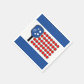 Patriottische Pickleball Rood Wit Blauw Amerikaans Servet (Hoek)