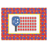 Patriottische Pickleball Rood Wit Blauw Amerikaans Tafelkleed (Voorkant (Horizontaal))