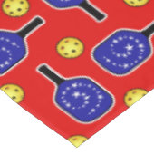 Patriottische Pickleball Rood Wit Blauw Amerikaans Tafelkleed (Gekanteld)