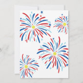 Patriottische Pickleball & Vuurwerk 4 juli Feest Kaart (Achterkant)