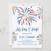 Patriottische Pickleball & Vuurwerk 4 juli Feest Kaart (Voorkant)