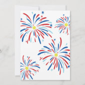 Patriottische Pickleball & Vuurwerk 4 juli Feest Kaart (Achterkant)