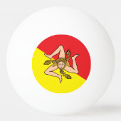 Patriottische pingpongbal met de vlag van Sicilië (Achterkant)