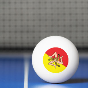 Patriottische pingpongbal met de vlag van Sicilië