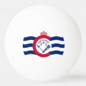 Patriottische pingpongbal met Vlag van Cincinnati (Voorkant)