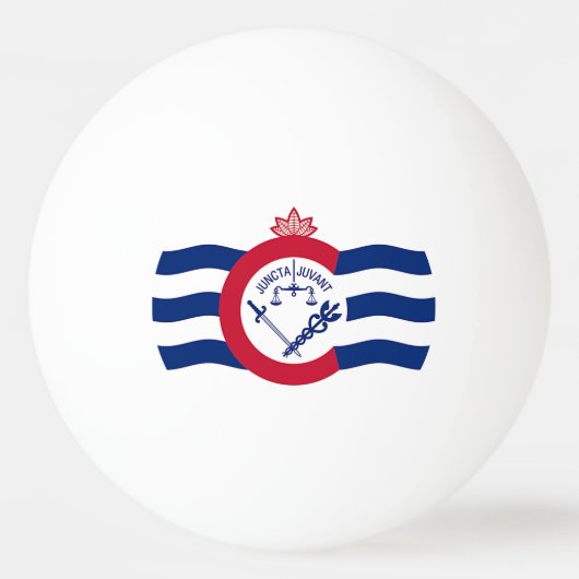 Patriottische pingpongbal met Vlag van Cincinnati (Voorkant)