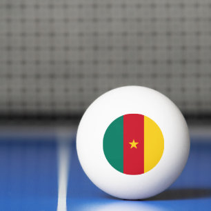 Patriottische pingpongbal met vlag van Kameroen