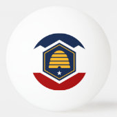 Patriottische pingpongbal met vlag van Utah, VS (Achterkant)