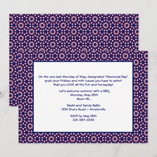 Patriottische Pinwheels uitnodiging (Voorkant / Achterkant)