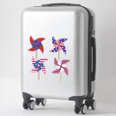 Patriottische pinwielen 14 x 14 vel sticker (Koffer)