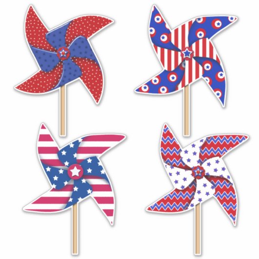 Patriottische pinwielen 14 x 14 vel sticker (Voorkant)