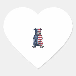 Patriottische Pit Bull Vintage Gravure Vector Desi Hart Sticker