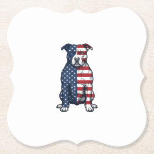 Patriottische Pit Bull Vintage Gravure Vector Desi Kartonnen Onderzetters