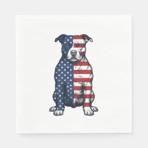 Patriottische Pit Bull Vintage Gravure Vector Desi Servet