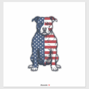 Patriottische Pit Bull Vintage Gravure Vector Desi Sticker
