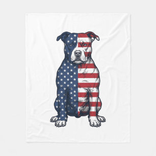 Patriottische Pit Bull Vintage Gravure Vector Ontw Fleece Deken