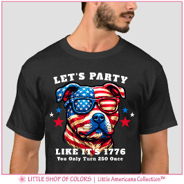 Patriottische Pitbull 250 Jaar Viering T-shirt
