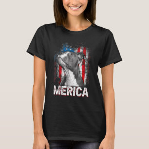 Patriottische Pitbull  Amerikaanse Flag Dog T-shirt