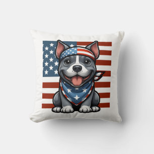 Patriottische Pitbull Amerikaanse Vlag 4 juli BBQ Kussen
