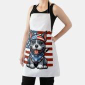 Patriottische Pitbull Amerikaanse Vlag 4 juli BBQ Schort (Insitu)