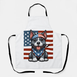 Patriottische Pitbull Amerikaanse Vlag 4 juli BBQ Schort