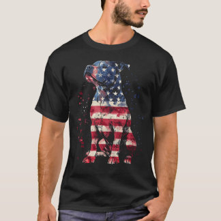 Patriottische Pitbull Amerikaanse Vlag 4 juli Hond T-shirt