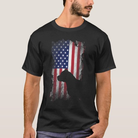 Patriottische Pitbull Amerikaanse vlag Cool Dog T-shirt (Voorkant)