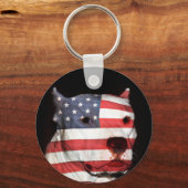 Patriottische pitbull sleutelhanger (Voorkant)
