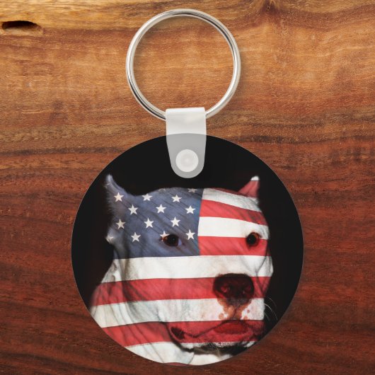 Patriottische pitbull sleutelhanger (Voorkant)