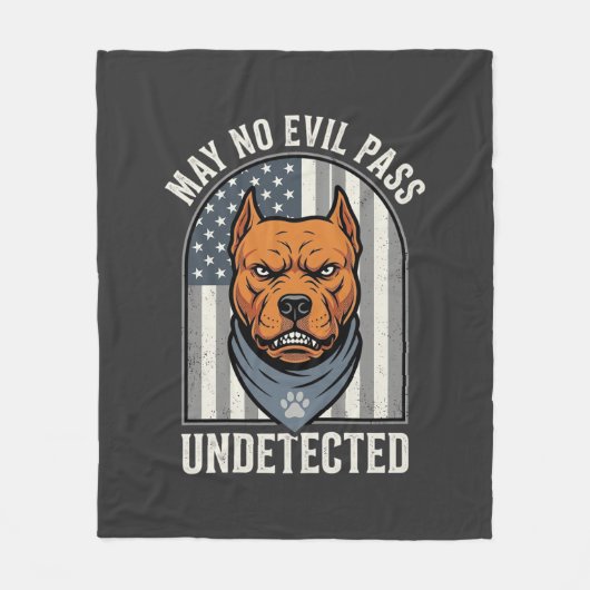 Patriottische Pitbull Waakhond Fleece Deken (Voorkant)