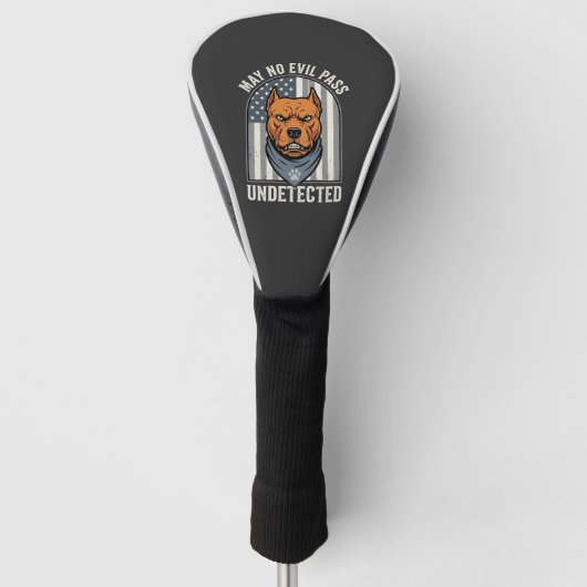 Patriottische Pitbull Waakhond Golfheadcover (Voorkant)