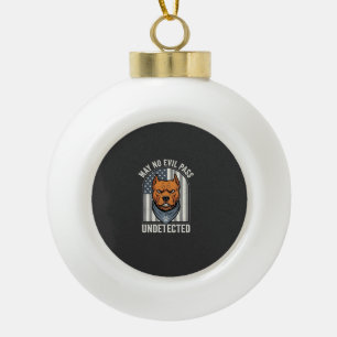 Patriottische Pitbull Waakhond Keramische Bal Ornament